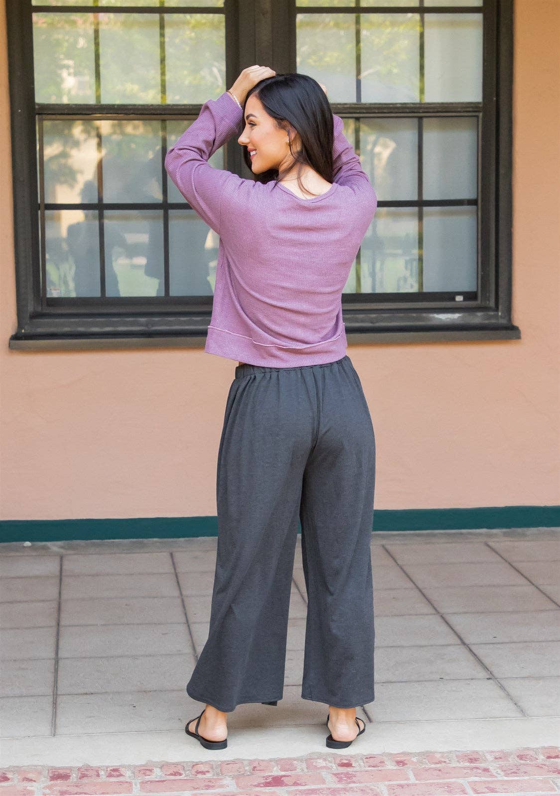 Channing Tulip Pants: Charcoal Gray