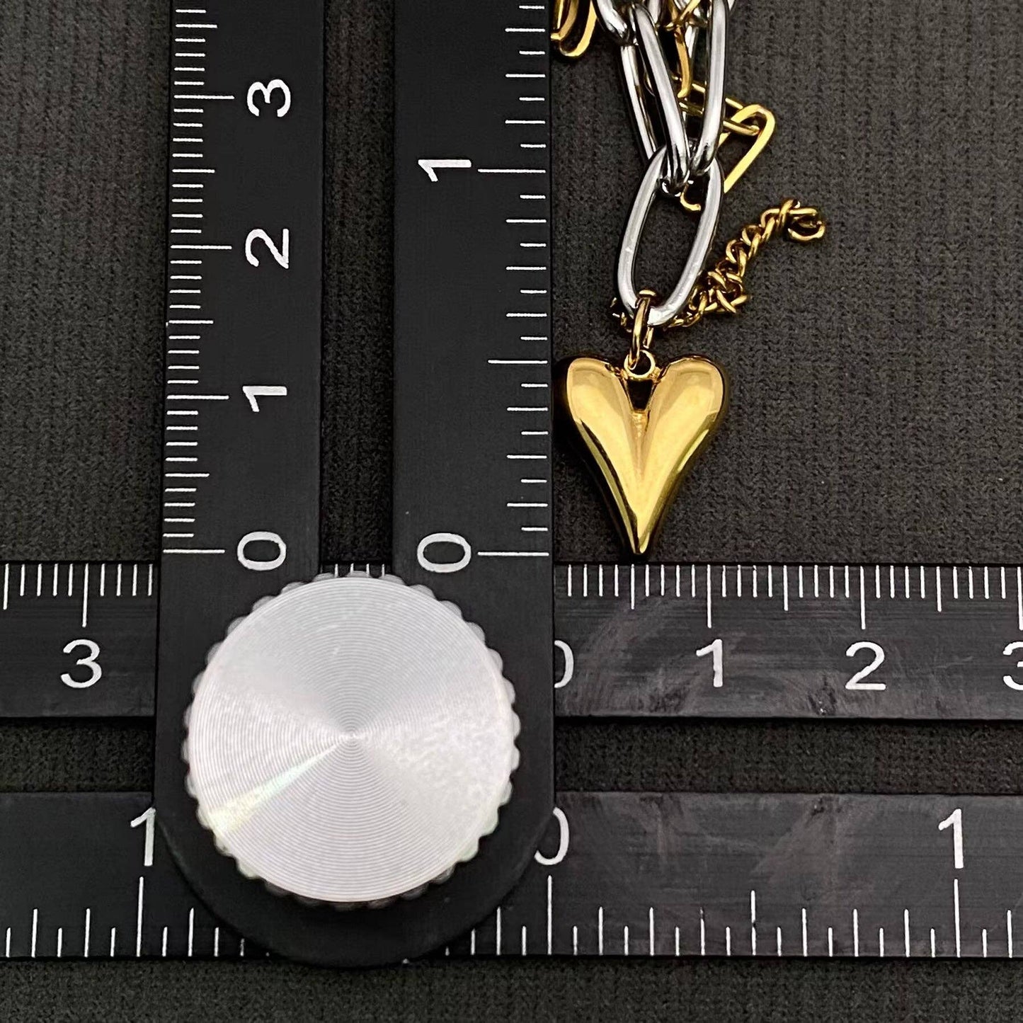 18K Gold Plated S.Steel Heart Charm Two Tone Bracelet - FGS
