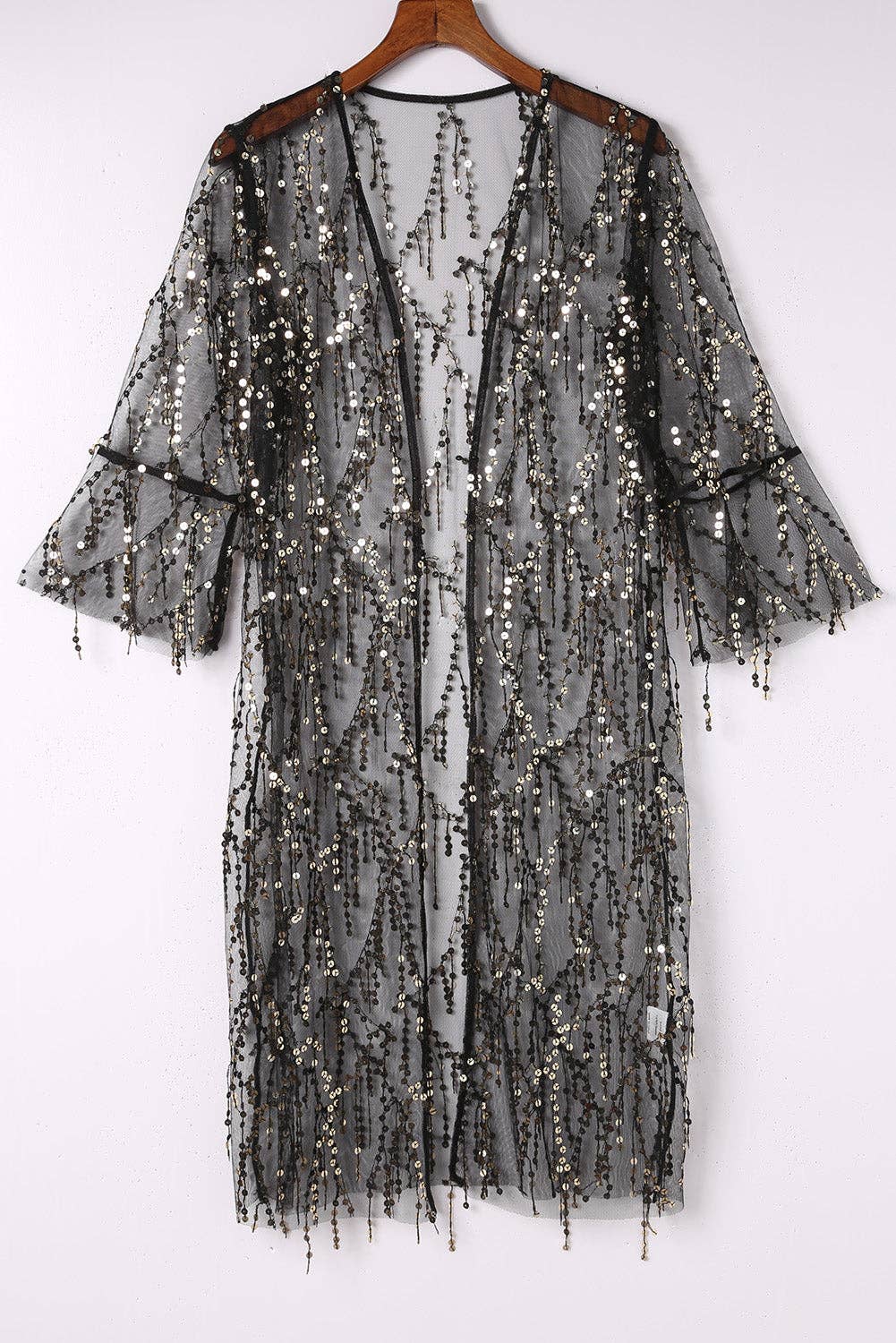Black Sequin Kimono