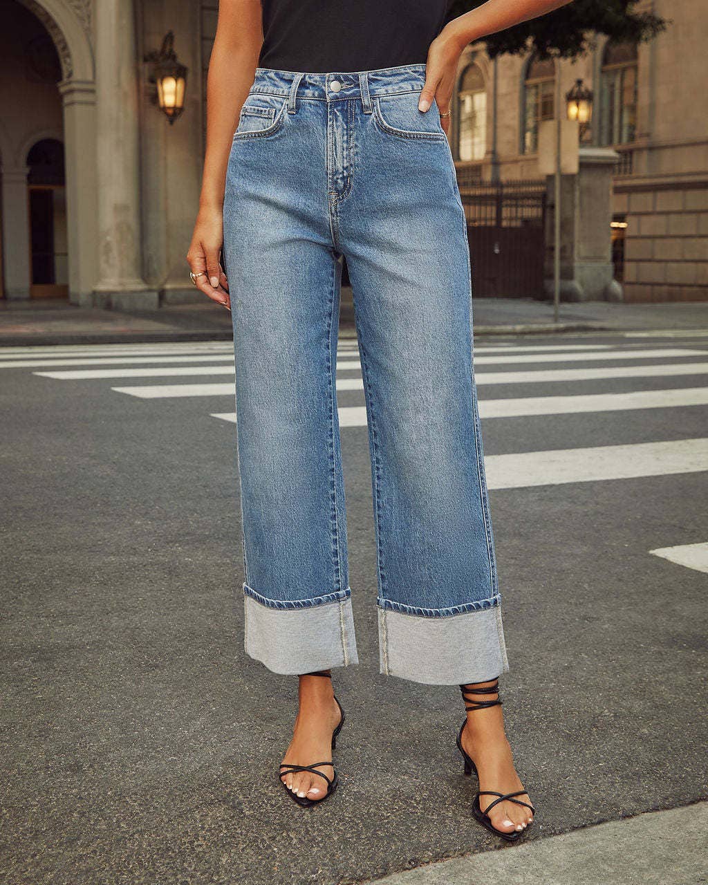 STRAIGHT LEG JEANS VINTAGE HIGH-WAISTED PANTS