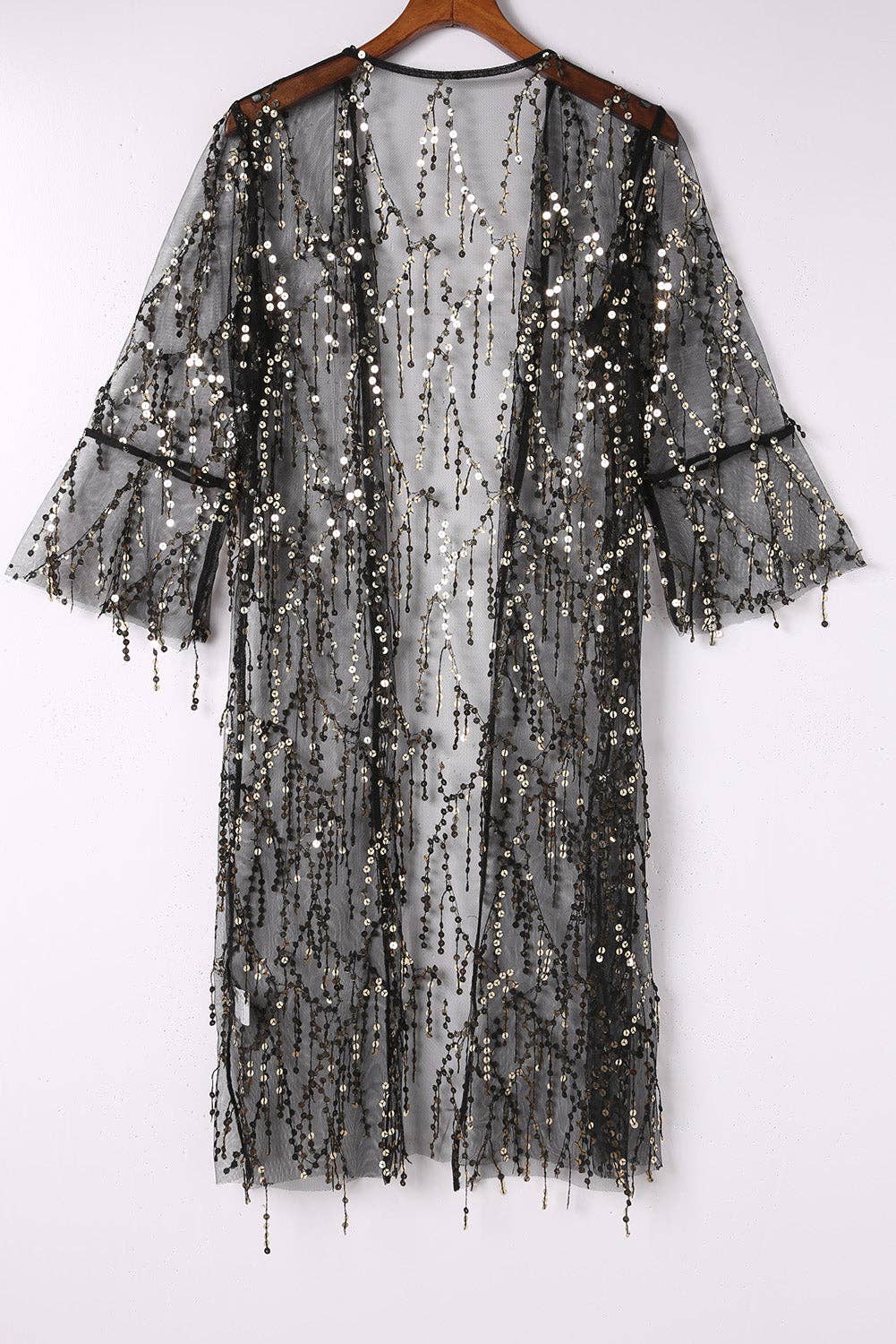 Black Sequin Kimono