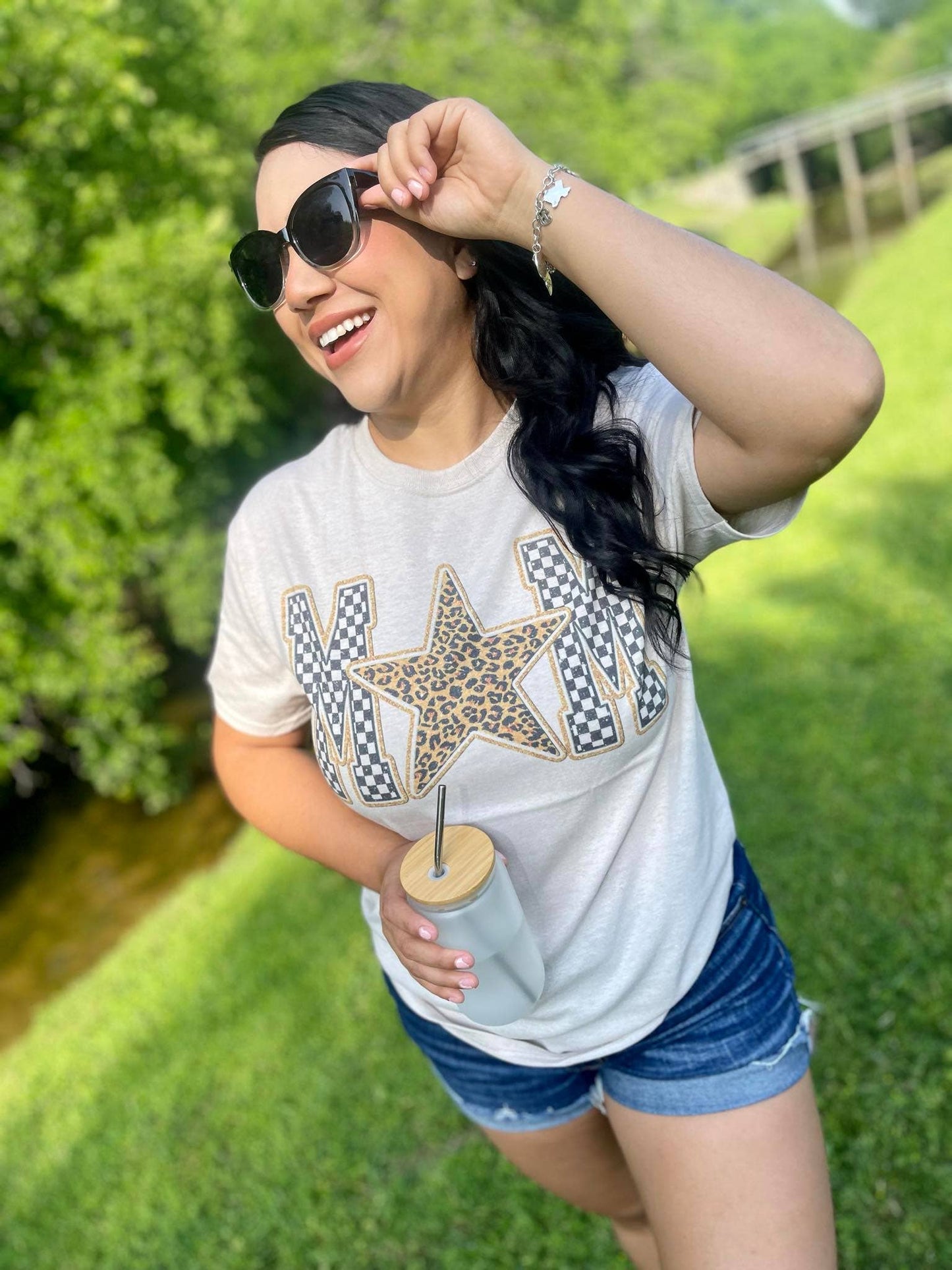 Mom Leopard Star T-Shirt