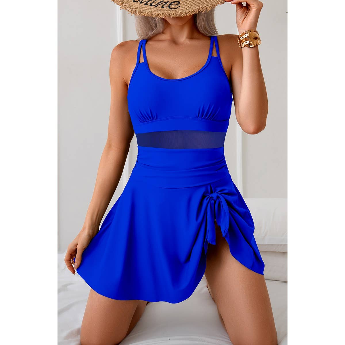 One Piece Swim Dress: ROYAL BLUE