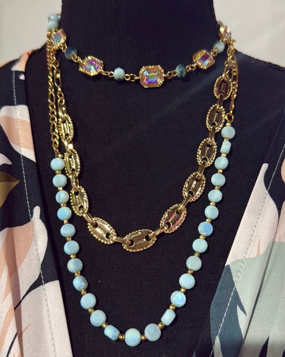 Layered Gold tone necklace