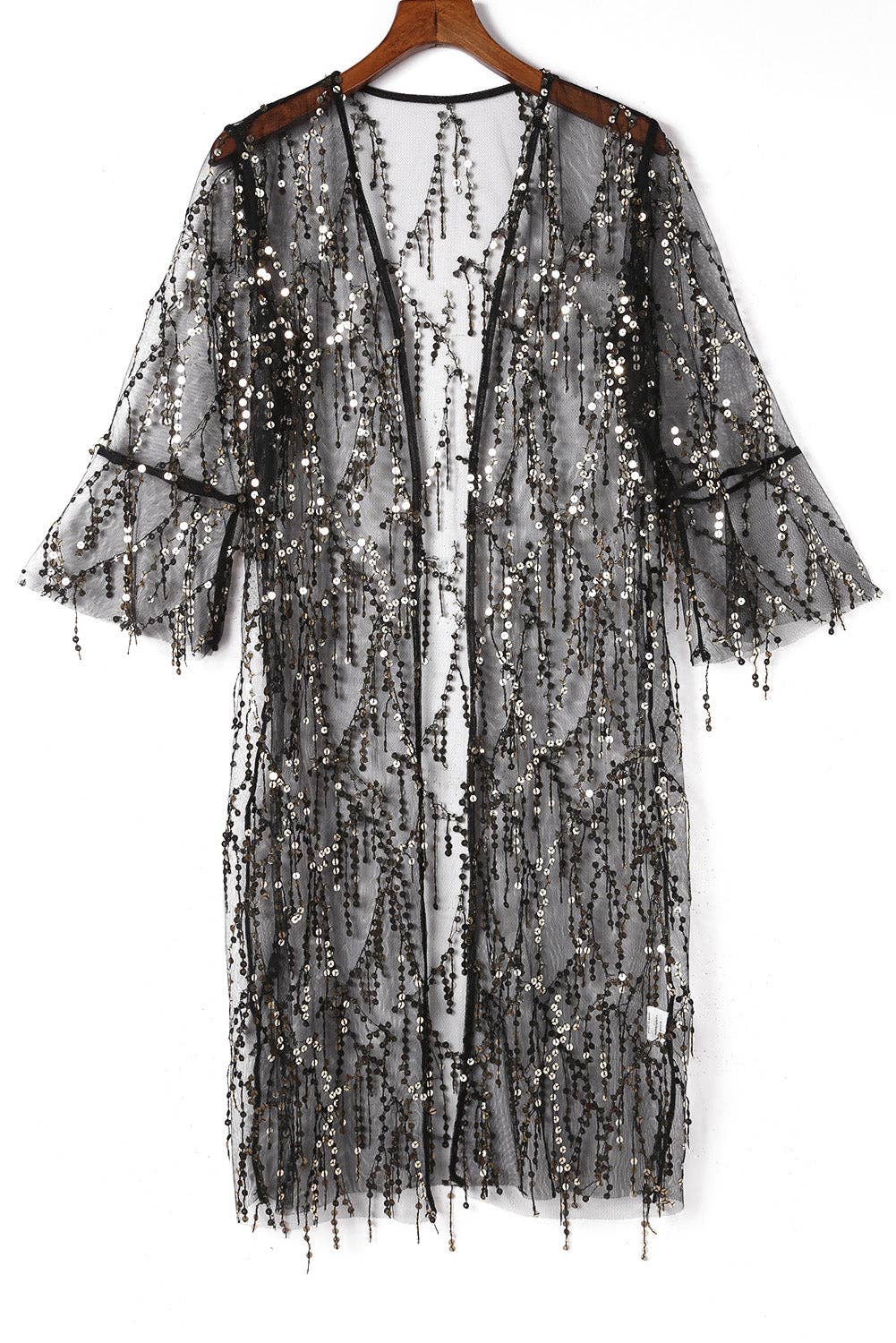 Black Sequin Kimono
