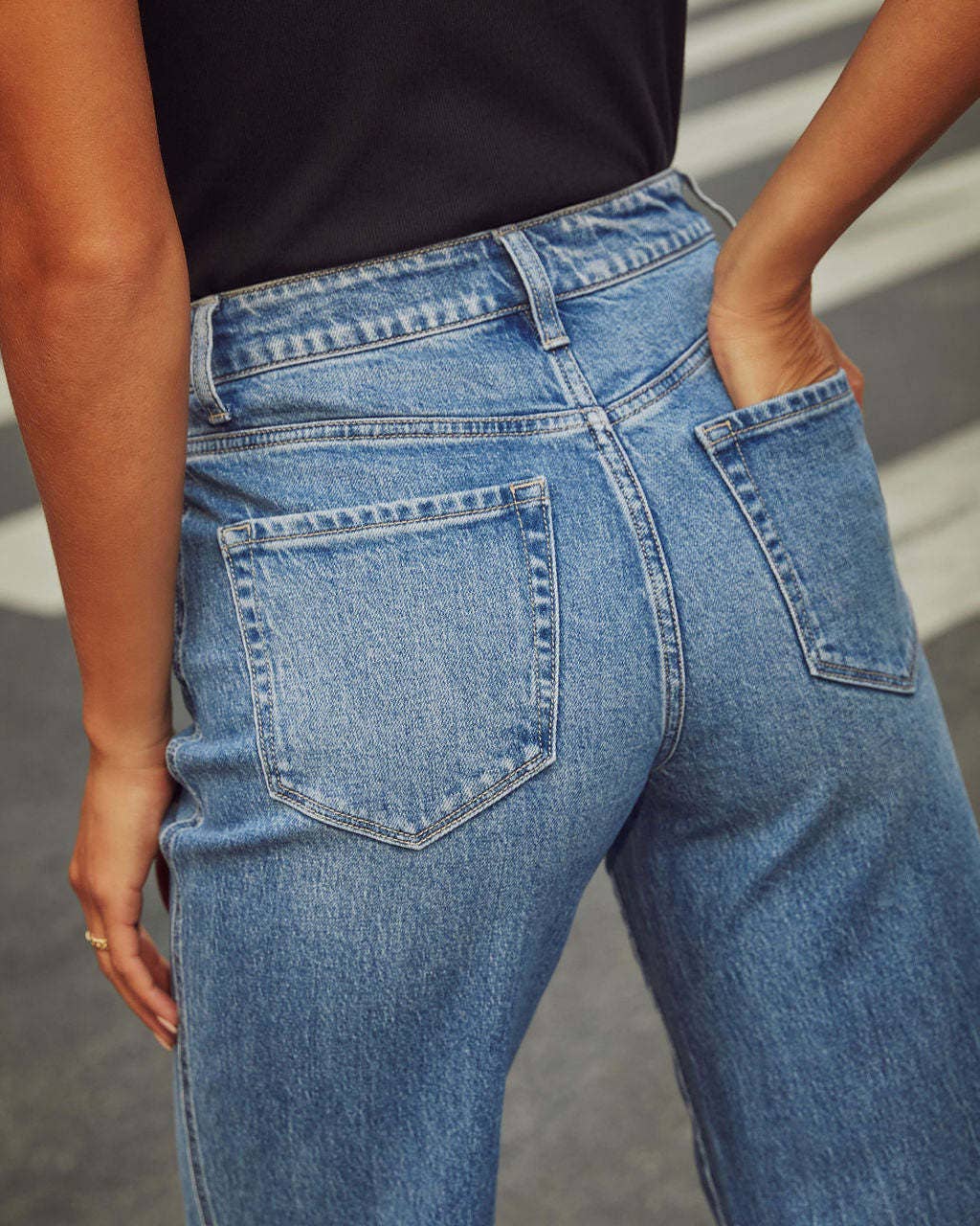 STRAIGHT LEG JEANS VINTAGE HIGH-WAISTED PANTS