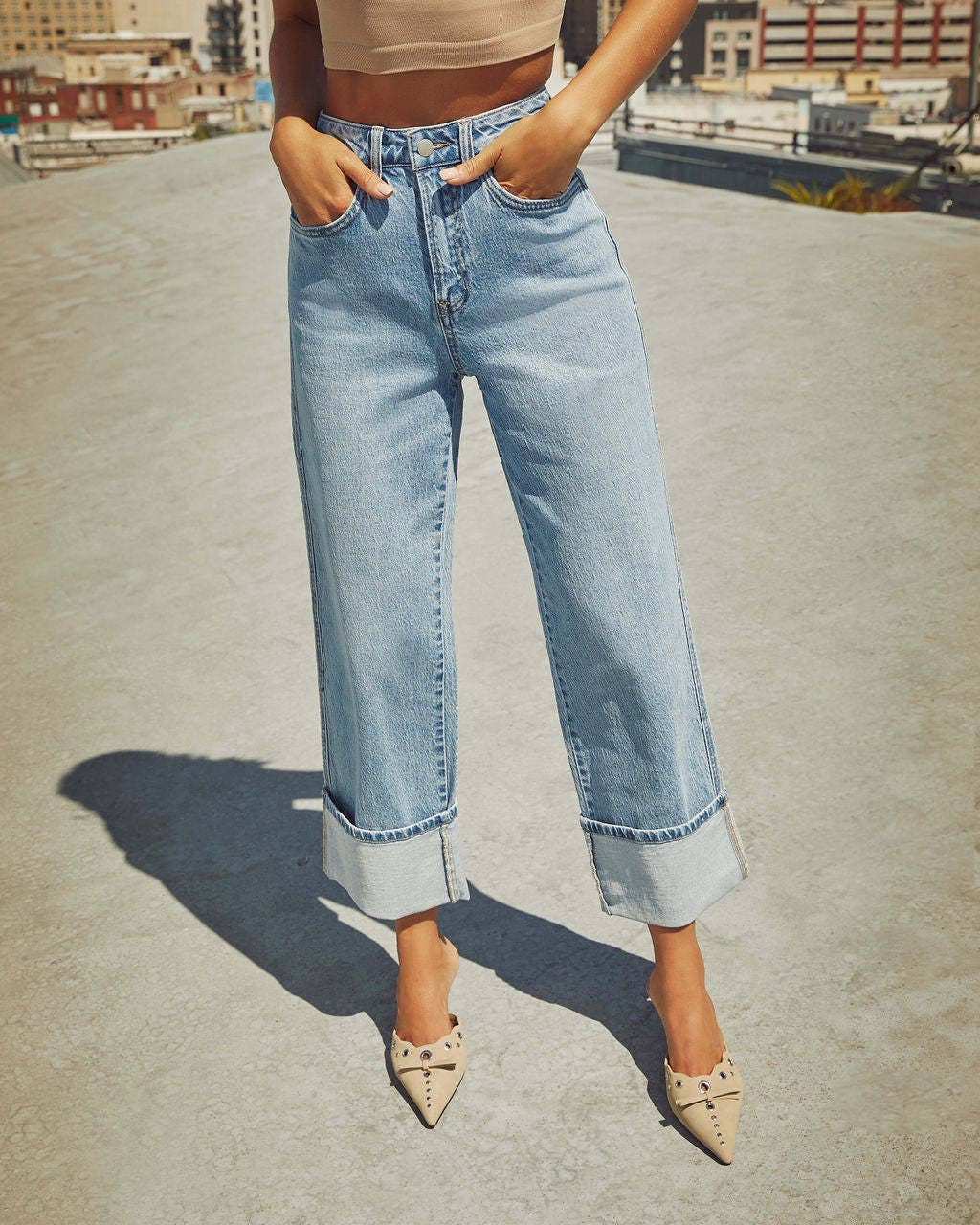STRAIGHT LEG JEANS VINTAGE HIGH-WAISTED PANTS