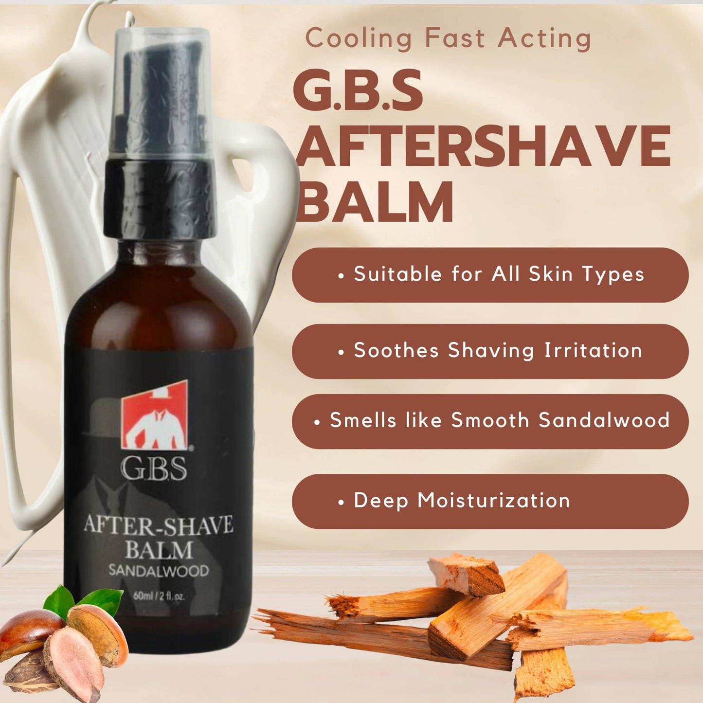 5 Piece shaving Kit - balm, brush, oil, razor, cream & bag