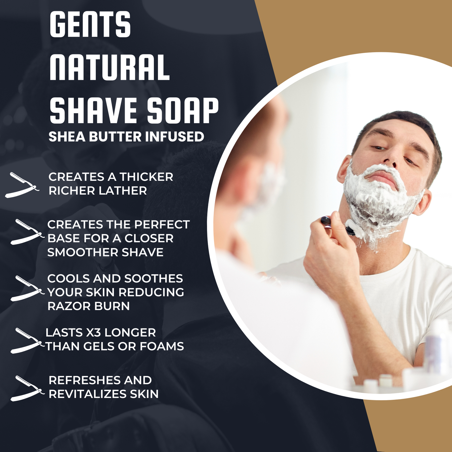 GENTS Cedar & Pine Wood Shaving Bowl & Shave Brush Set
