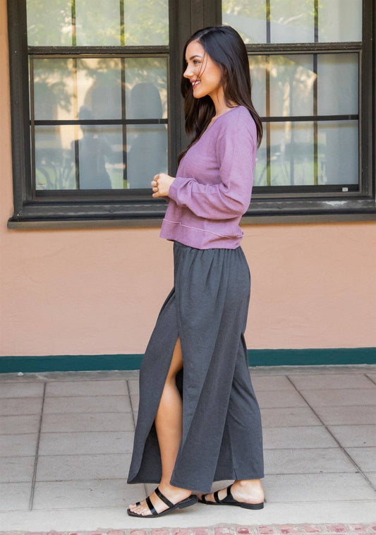 Channing Tulip Pants: Charcoal Gray