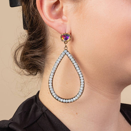 Crystal Studded Hoop Earrings