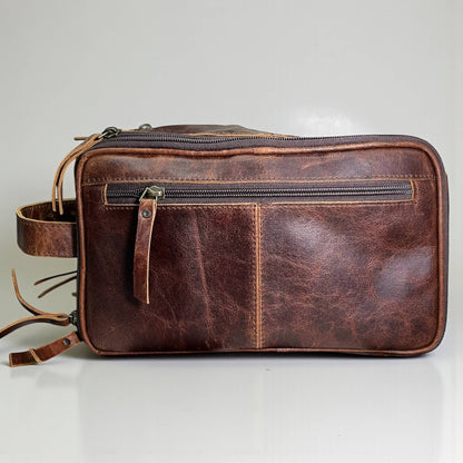 All leather toiletry bag