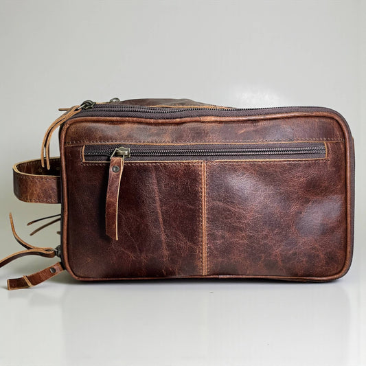 All leather toiletry bag