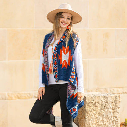 Aztec Print Fashion Vest