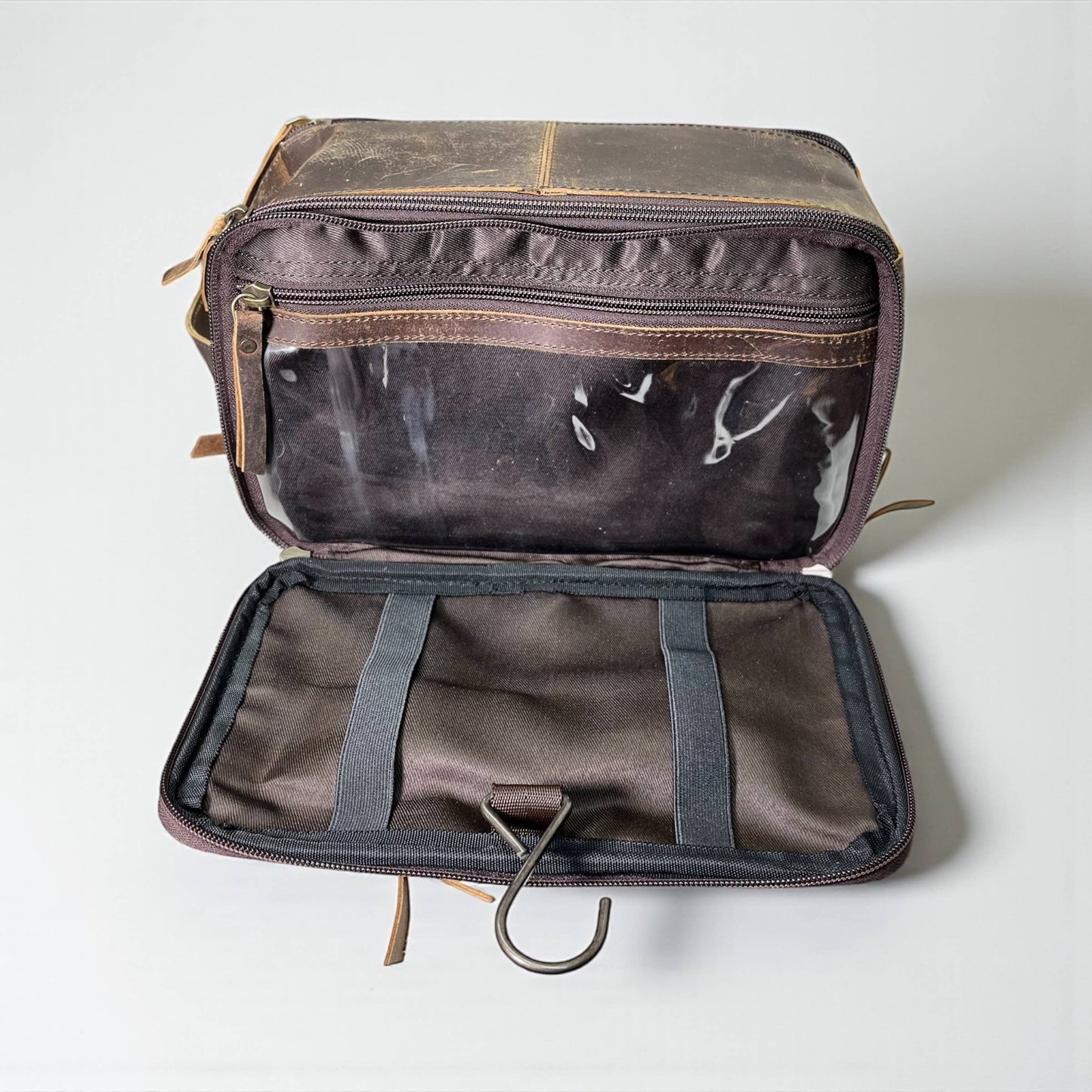 All leather toiletry bag