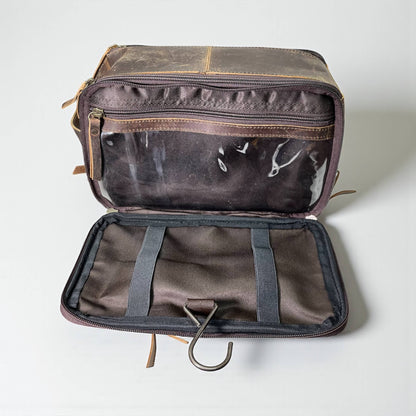 All leather toiletry bag