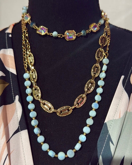 Layered Gold tone necklace