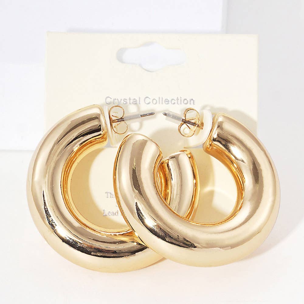 Thick Hoop Earrings
: Gold