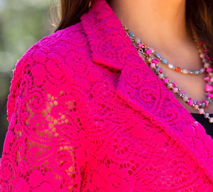 Hot Pink Lace Blazer