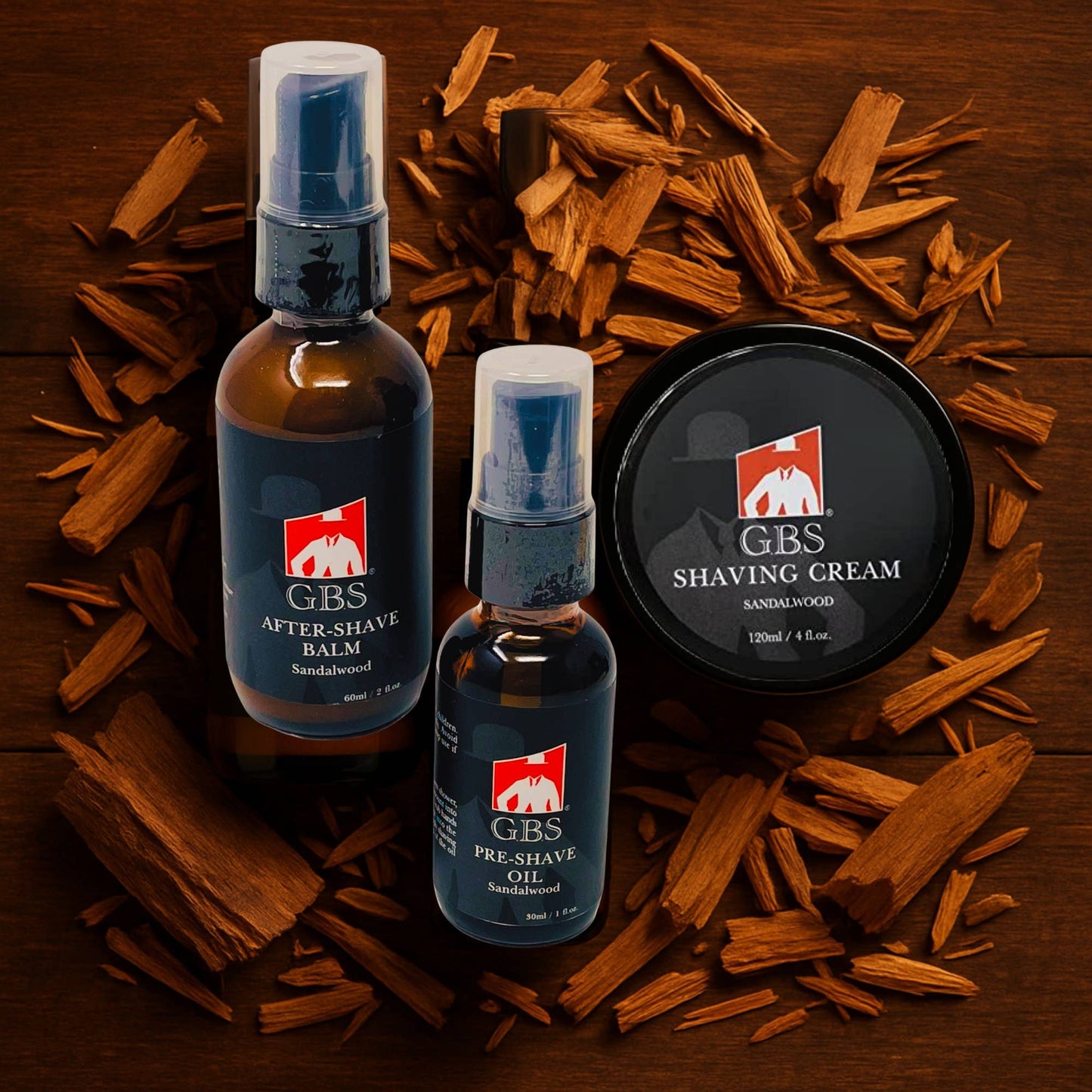 5 Piece shaving Kit - balm, brush, oil, razor, cream & bag
