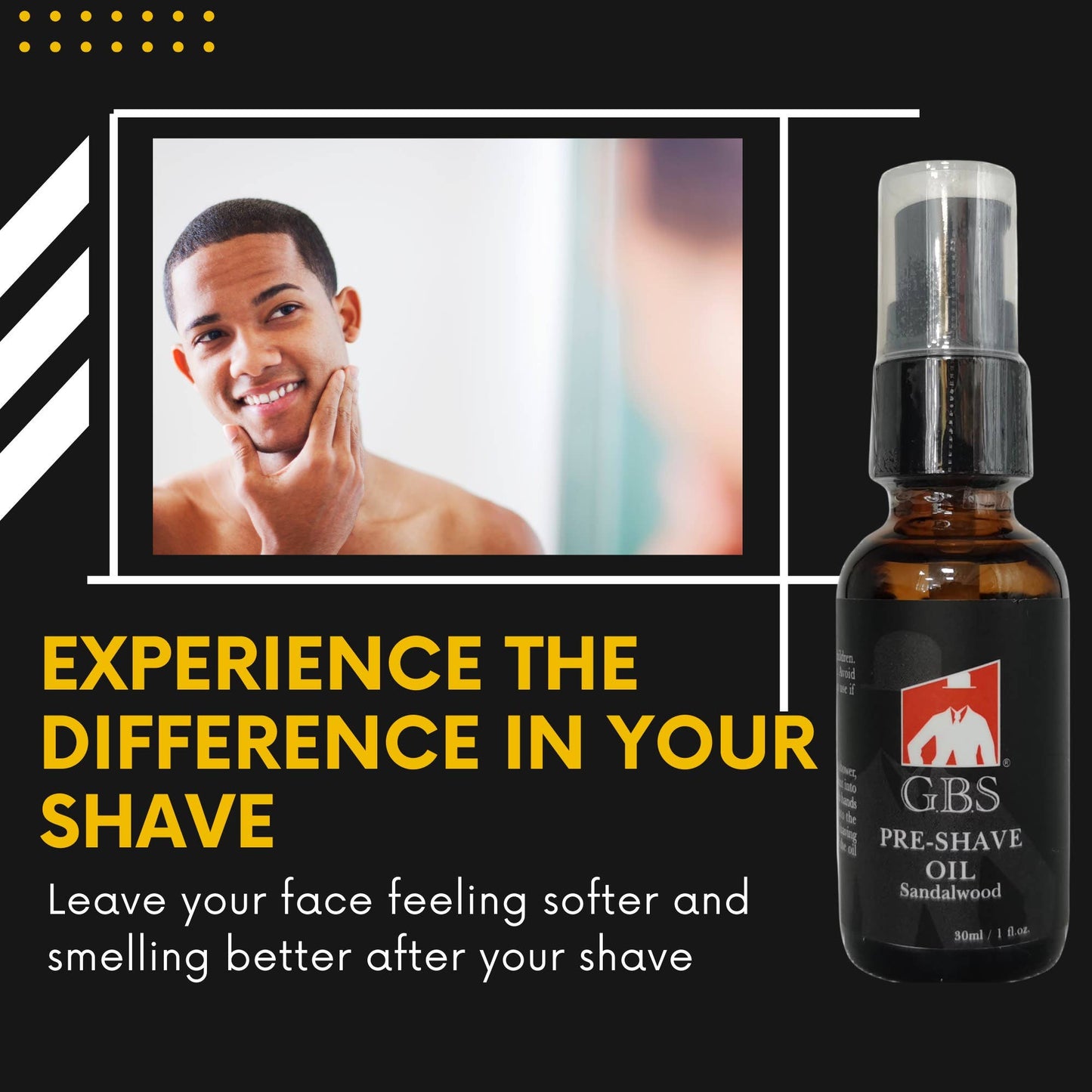 5 Piece shaving Kit - balm, brush, oil, razor, cream & bag